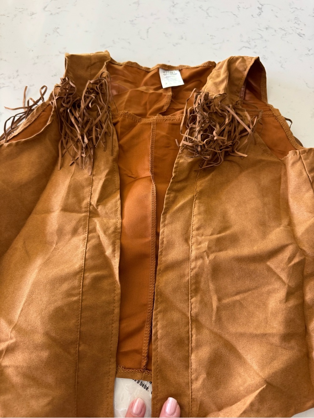 Spirit Halloween Cowgirl Costume Kit S/M 4-8 Western Fringe Vest Bandana Belt - Picture 7 of 8